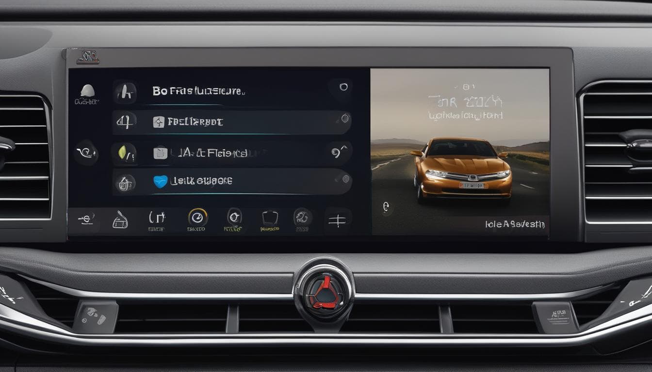 Placeholder image: Écran tactile moderne d'un système d'infodivertissement automobile