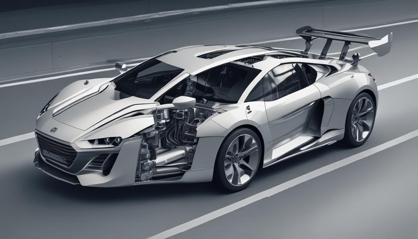 Imagem de um gêmeo digital de um veículo em um software de simulação