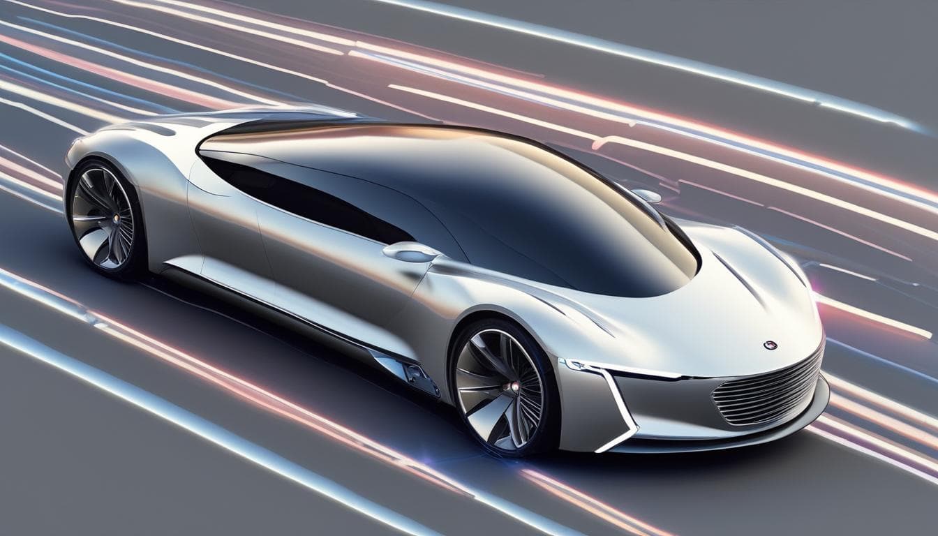 Bild eines futuristischen Fahrzeugs mit fortschrittlichen ADAS