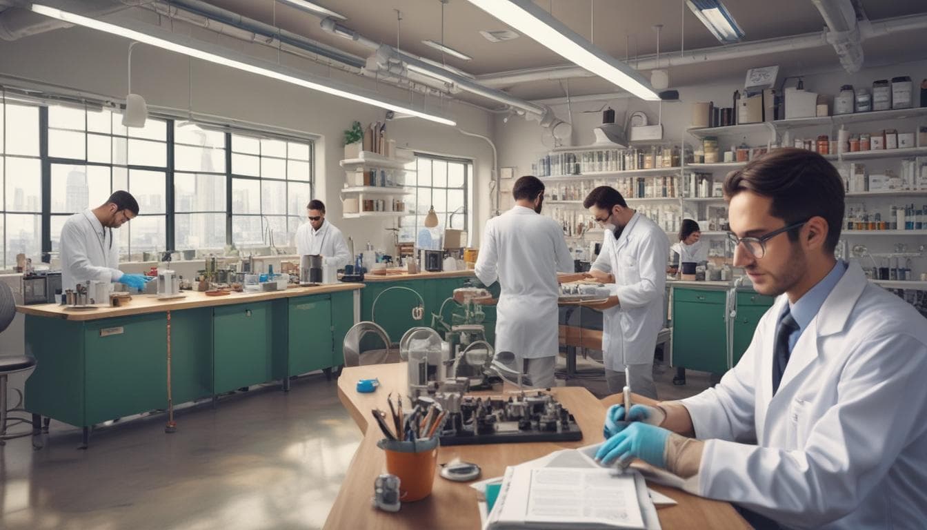 صورة لمهندسين يعملون في مختبر