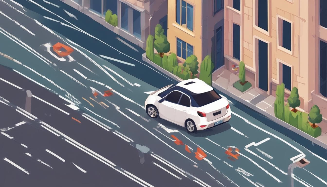 صورة توضح سيارة ذاتية القيادة أثناء الاختبار