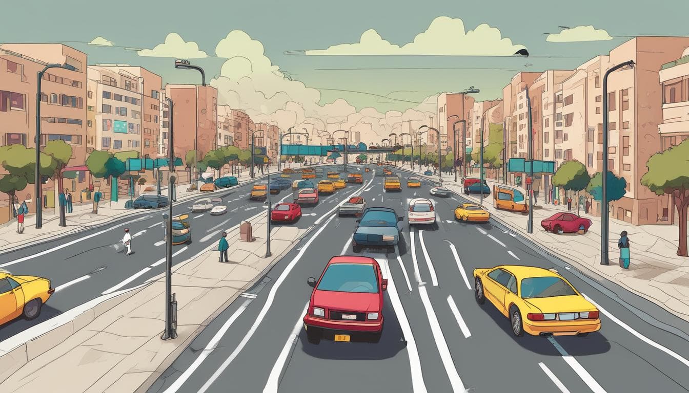 صورة توضح بيئة مرورية معقدة