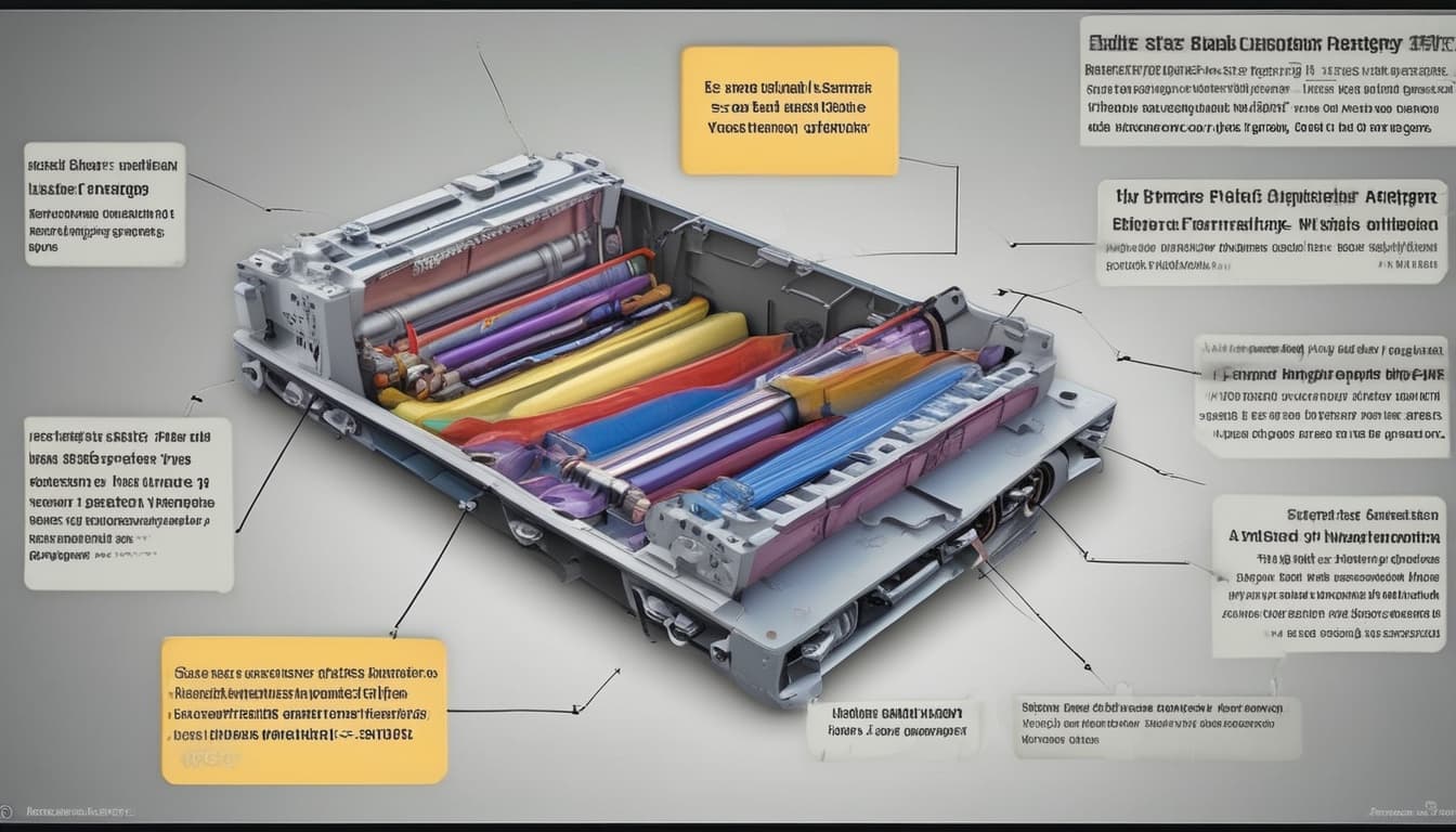 A cutaway view of a solid-state battery cell compared to a traditional lithium-ion cell