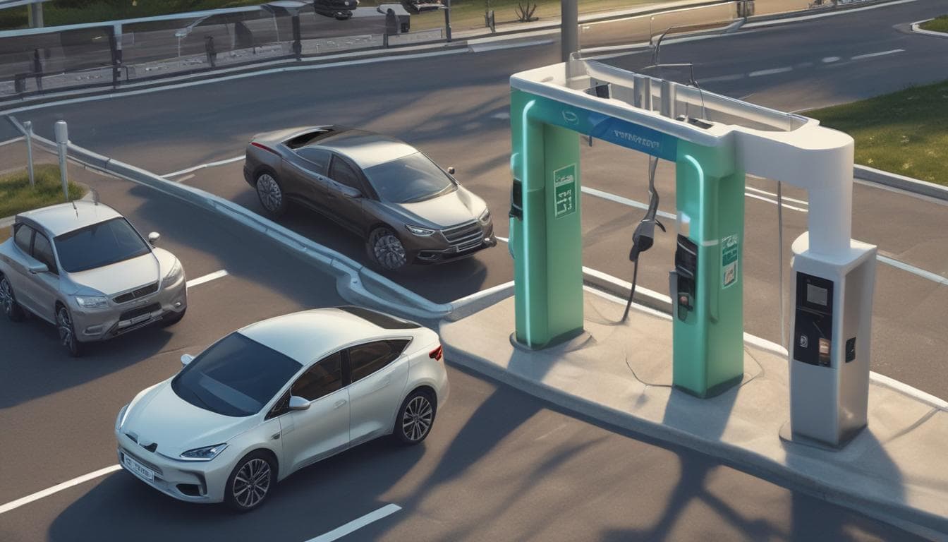 Elektrikli araç şarj istasyonlarını gösteren bir resim