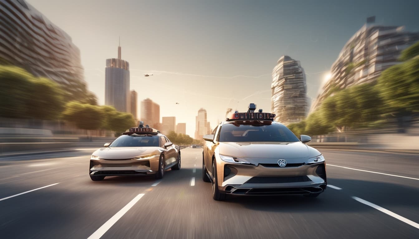 Imagen de un vehículo autónomo utilizando múltiples sensores para percibir su entorno