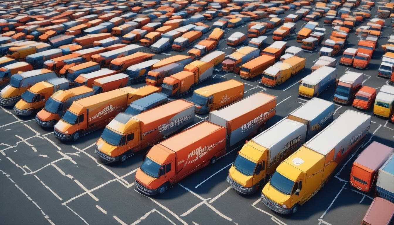 Autonomous truck fleet in a logistics hub