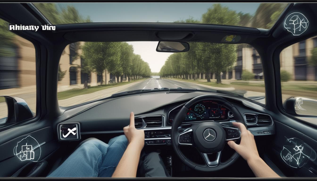 Esempio di HUD AR che mostra informazioni di navigazione