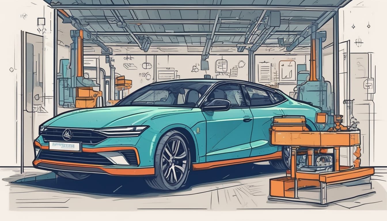 رسم توضيحي لتقنية البلوك تشين في تتبع مكونات السيارة عبر سلسلة التوريد