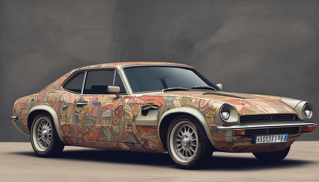 صورة لسيارة ذات تصميم معياري أو مصنوعة من مواد معاد تدويرها