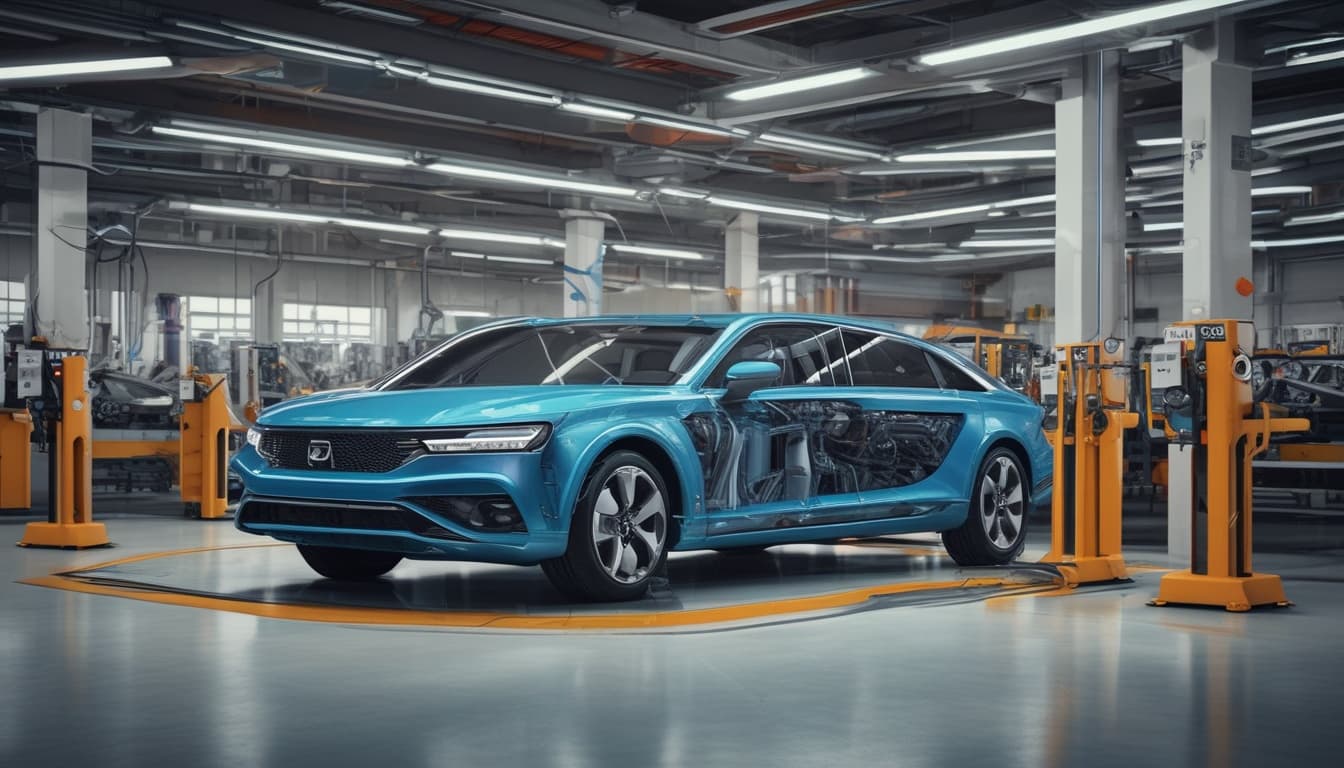 Yapay zeka destekli bir otomotiv üretim hattı