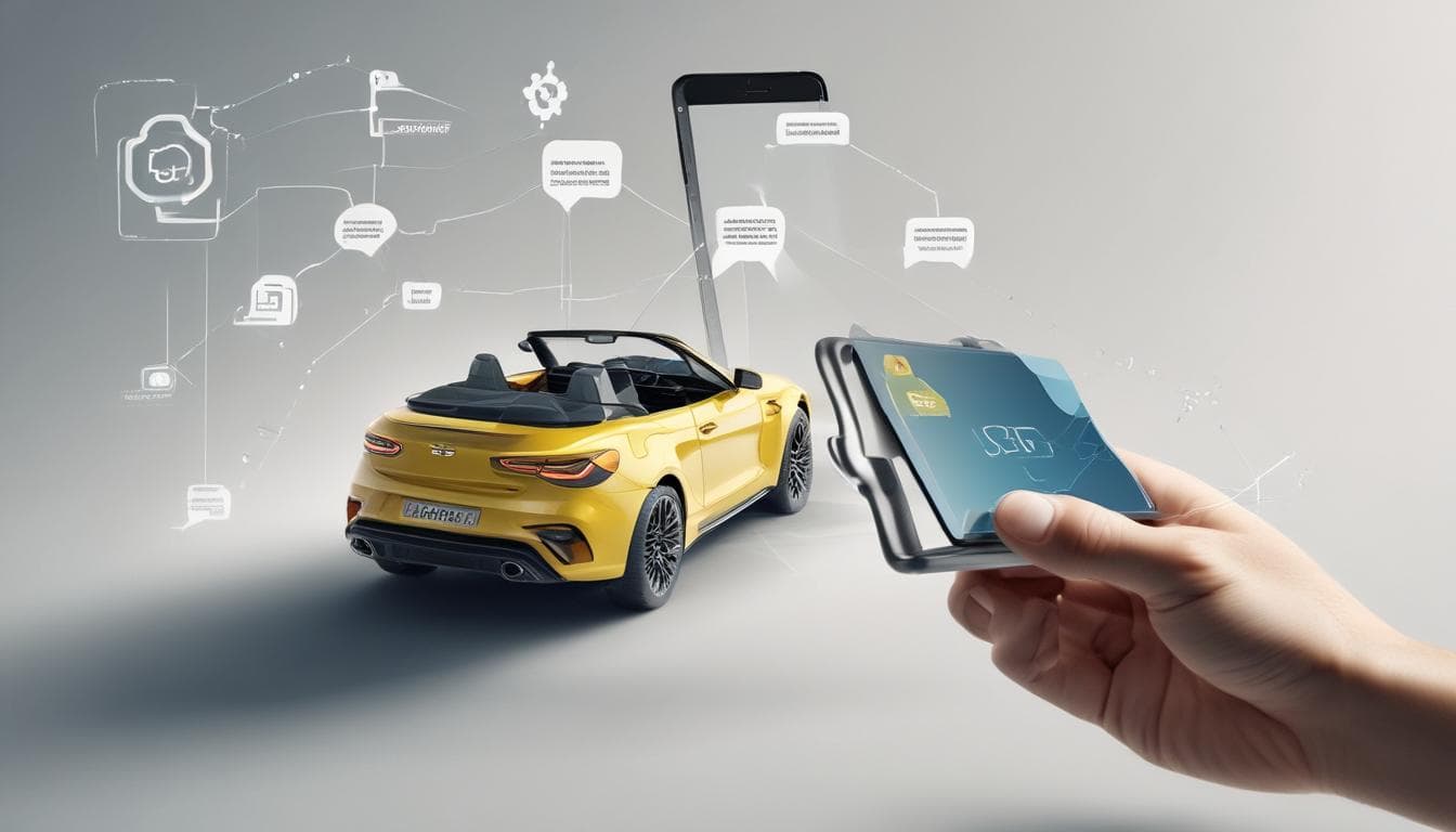 Image: A customer using a mobile app to manage their car software subscriptions