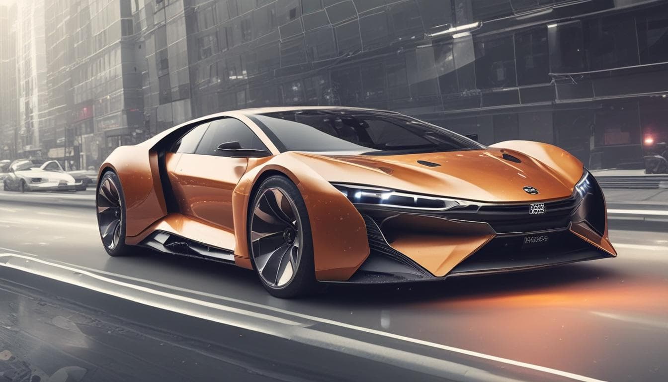 Image: A futuristic concept car with advanced software-enabled features