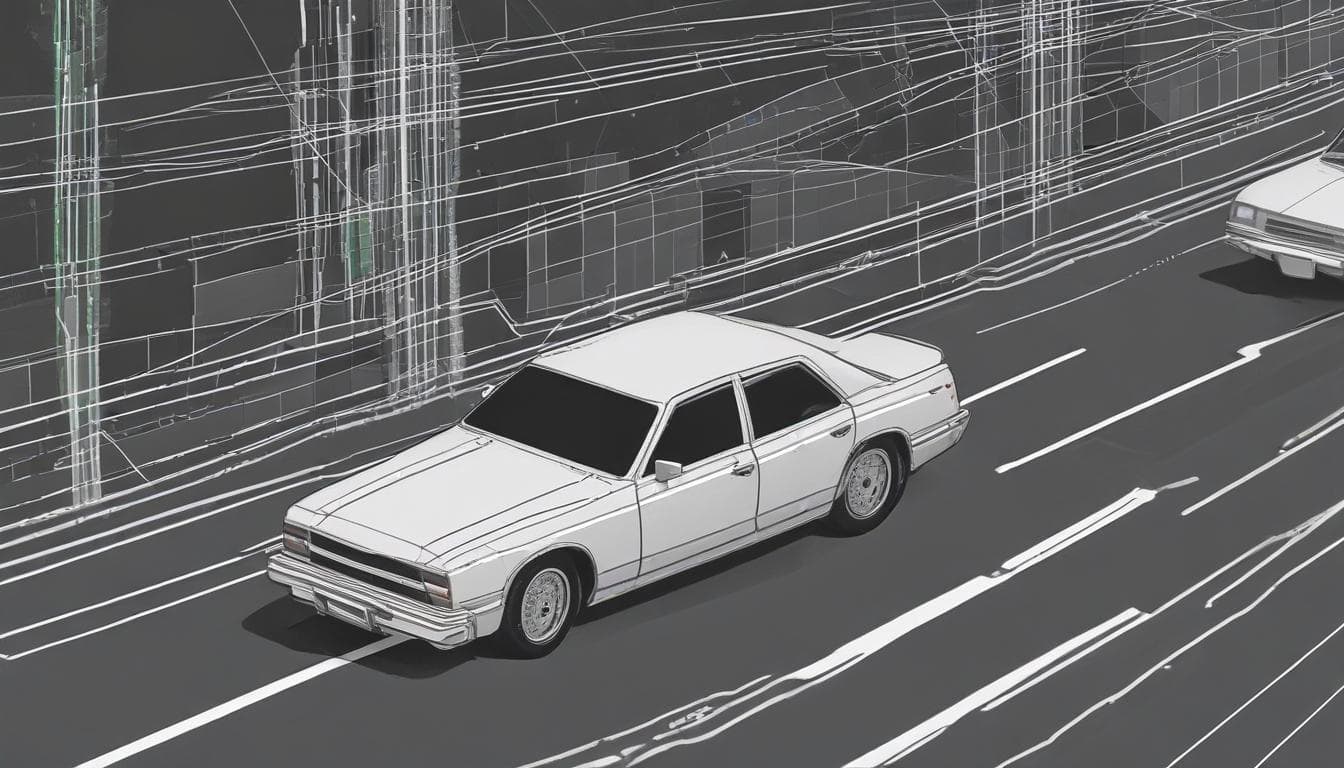 Sürücüsüz bir aracın sensör verilerini işleyen bir bilgisayarın görüntüsü