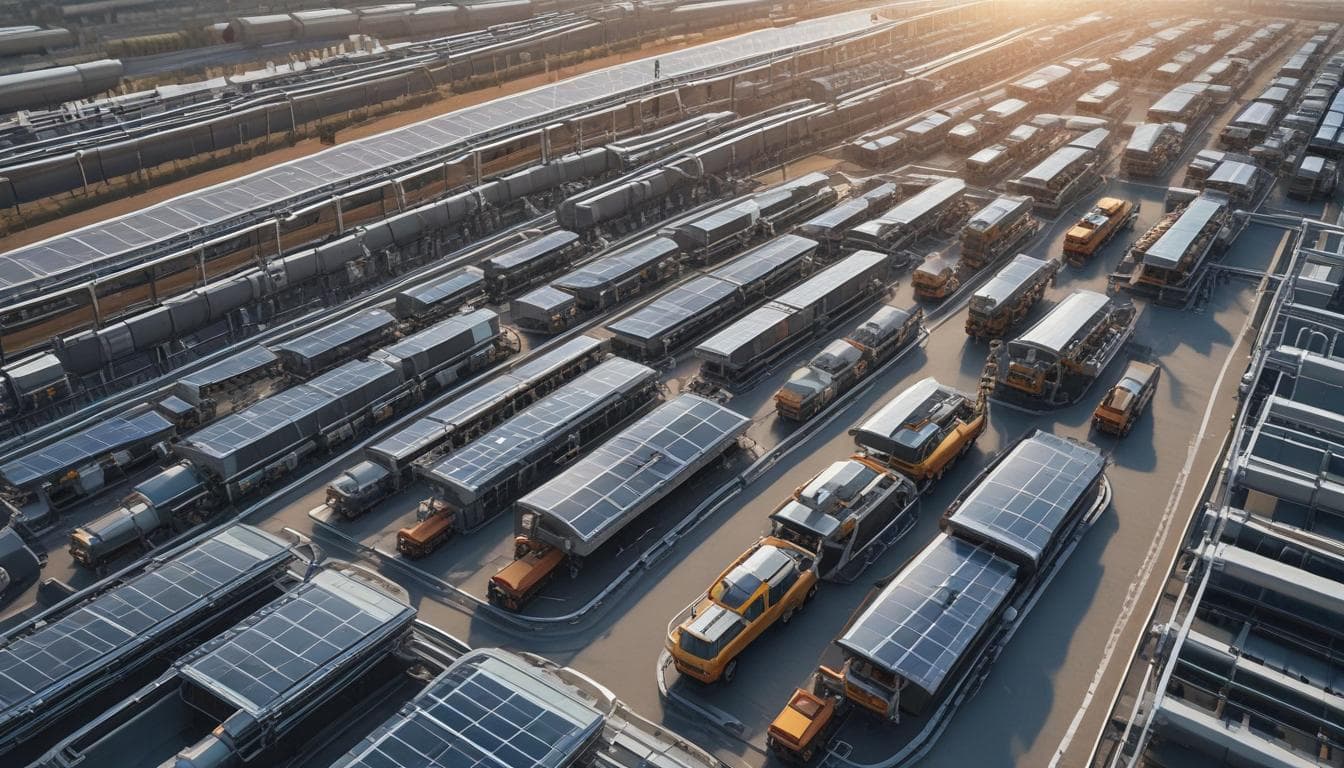 Immagine di un impianto di produzione automobilistica alimentato da energia solare