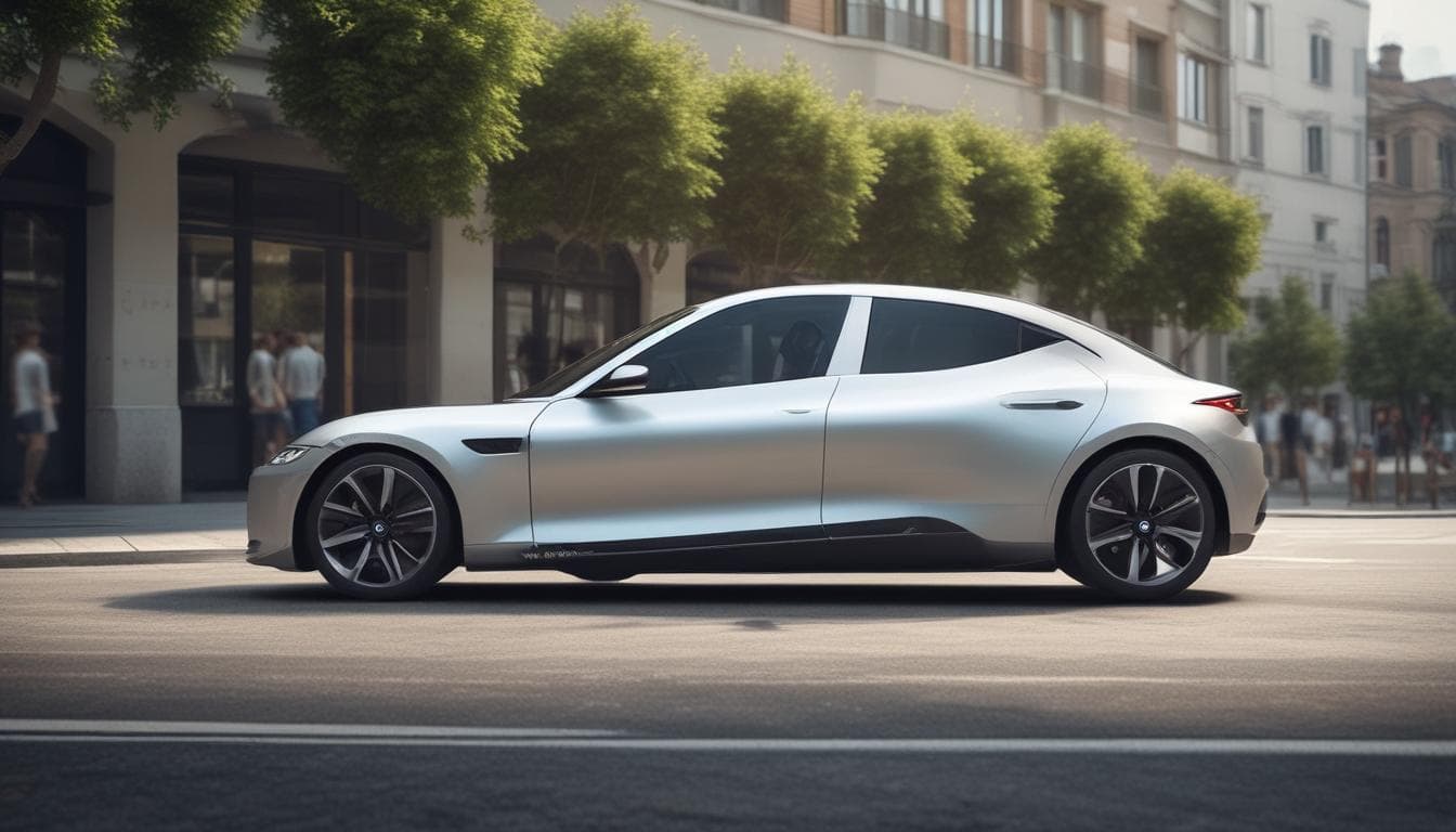 Immagine di un'auto elettrica di ultima generazione, prodotta con tecnologie Industria 5.0