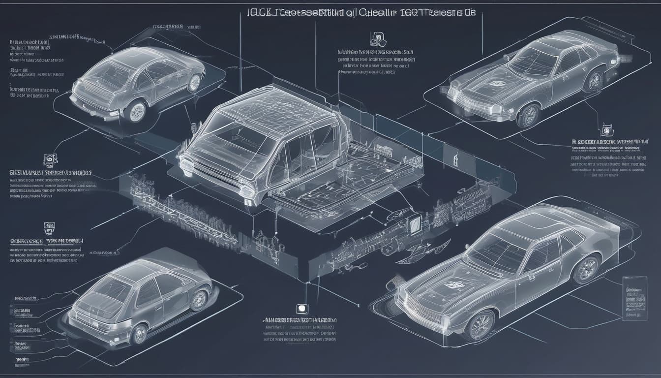 Graphique chronologique montrant les étapes projetées du développement de l'informatique quantique, de la standardisation PQC par le NIST, et des phases d'adoption (hybride puis PQC pure) dans l'industrie automobile