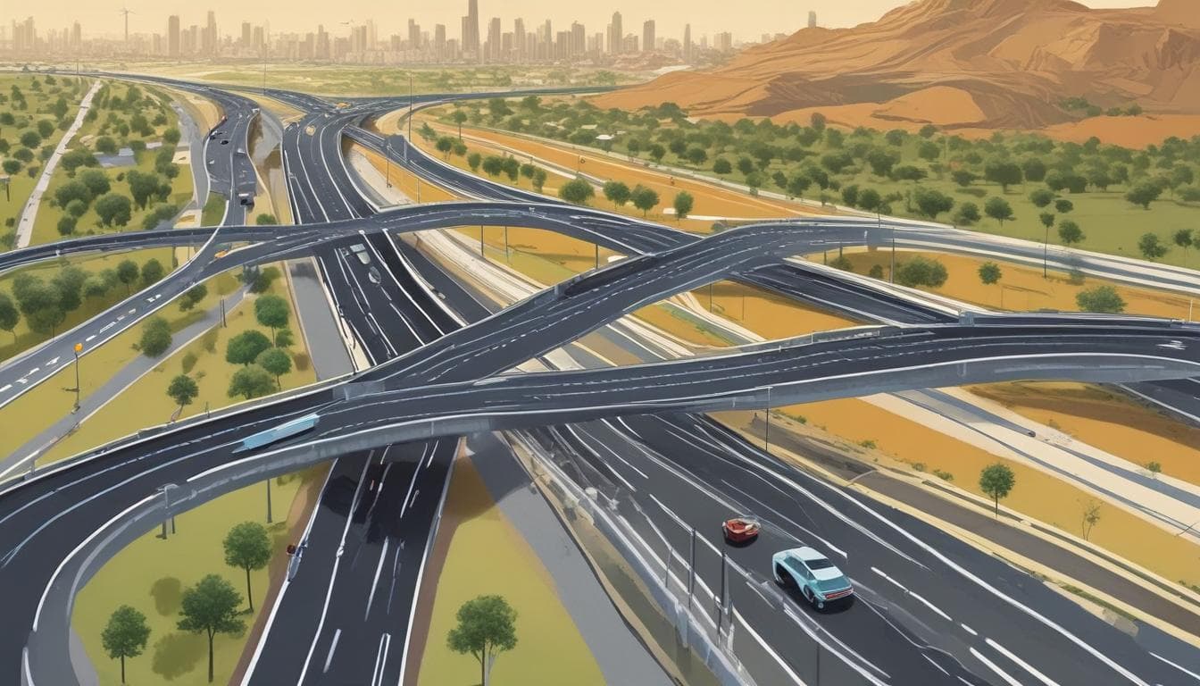 Imagen de una carretera con infraestructura para vehículos autónomos