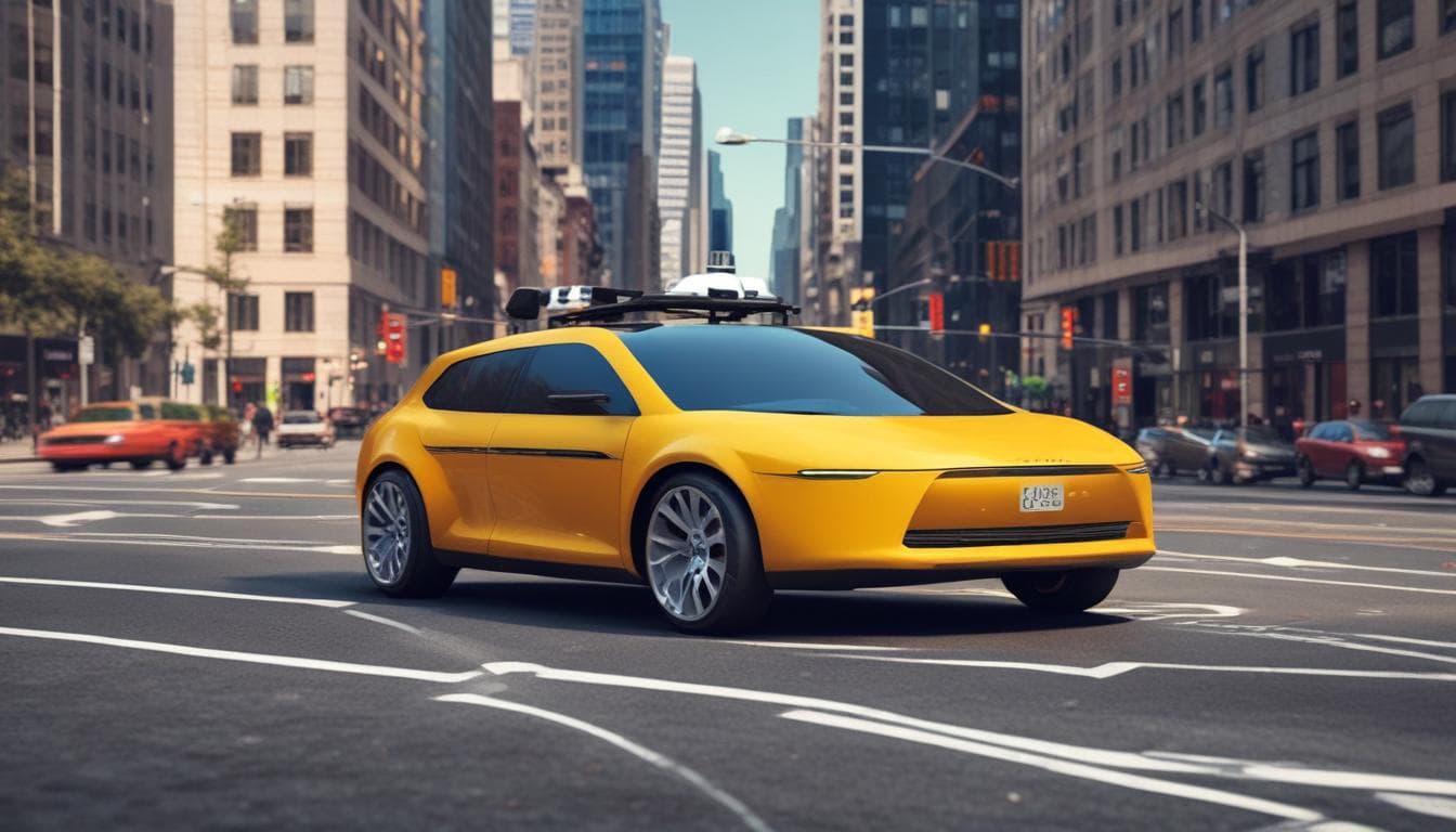 Imagen de un vehículo autónomo con sensores