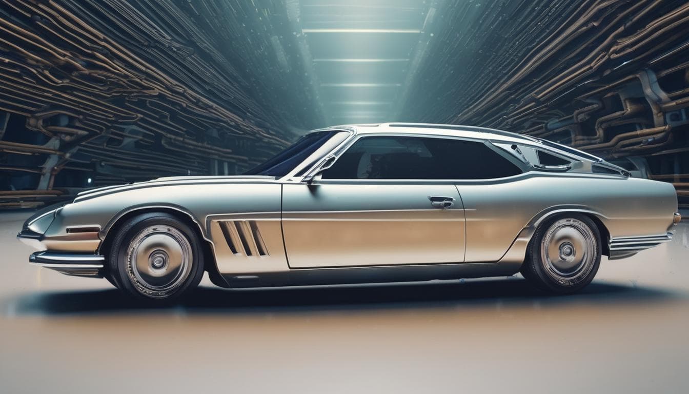 Imagen futurista de un coche con interfaz RA