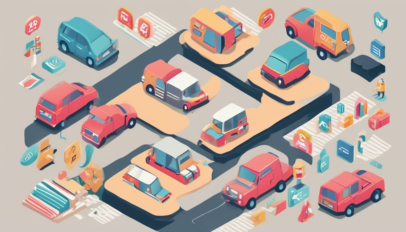 課題を象徴するような、疑問符や警告マークのアイコン