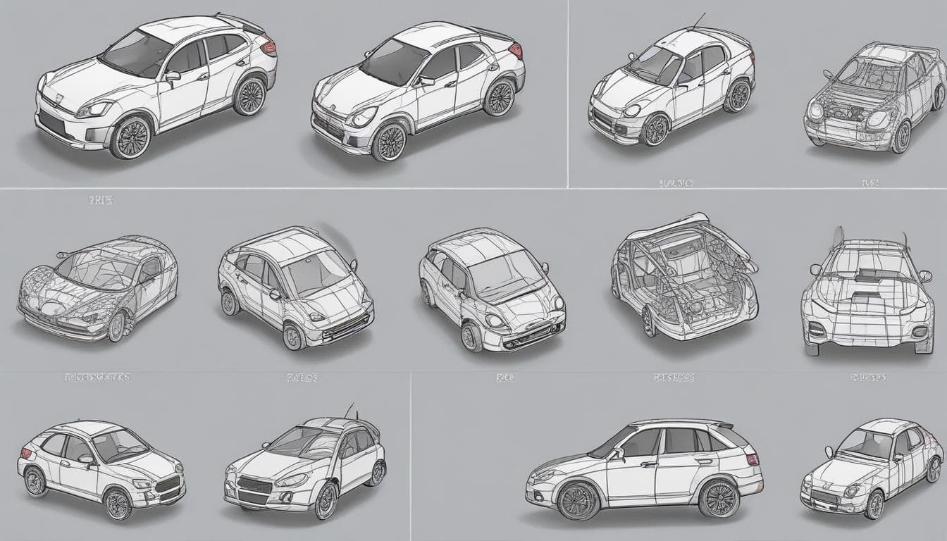 軽量化された自動車部品の画像