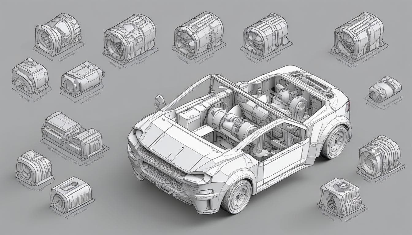 3Dプリンターで作成された自動車部品の画像
