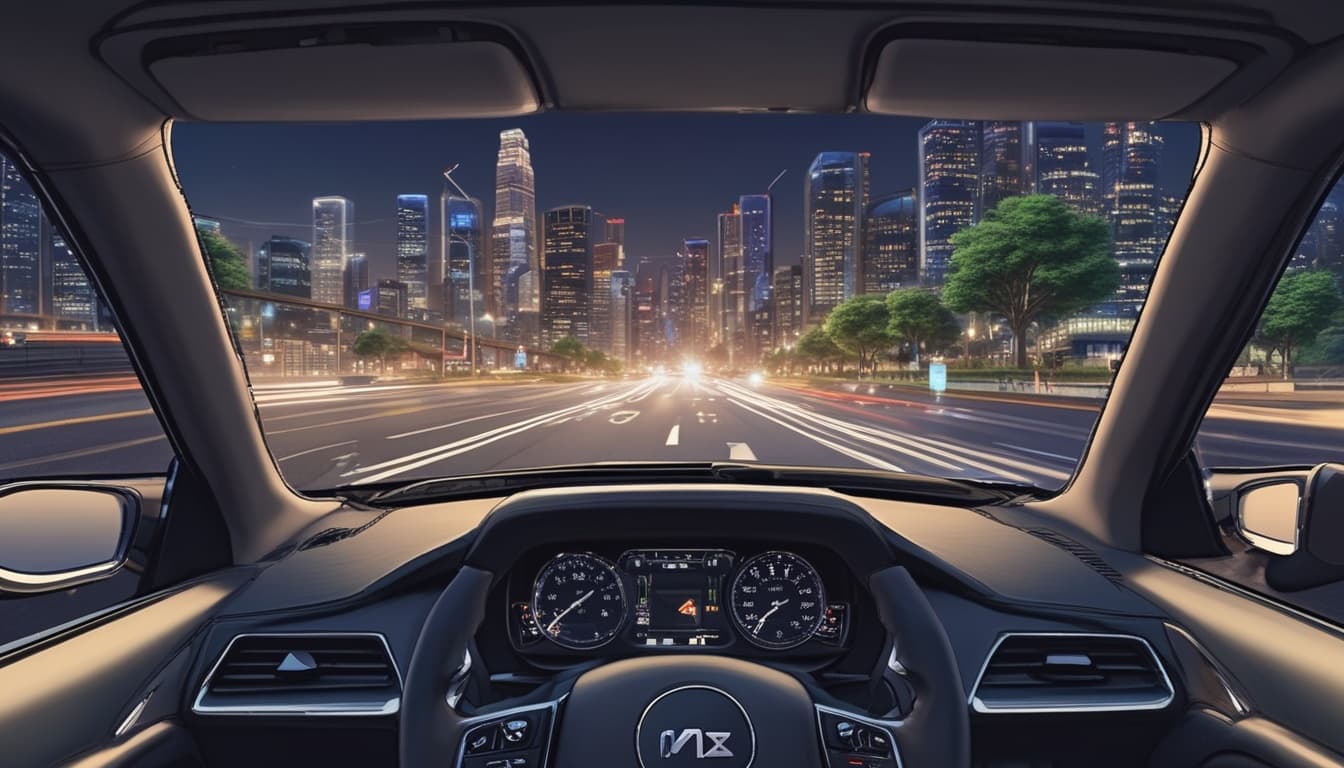 ヘッドアップディスプレイに投影されたARナビゲーション