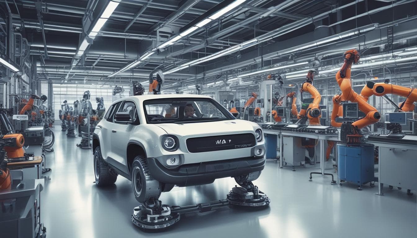 Image d'un robot collaboratif dans une usine automobile