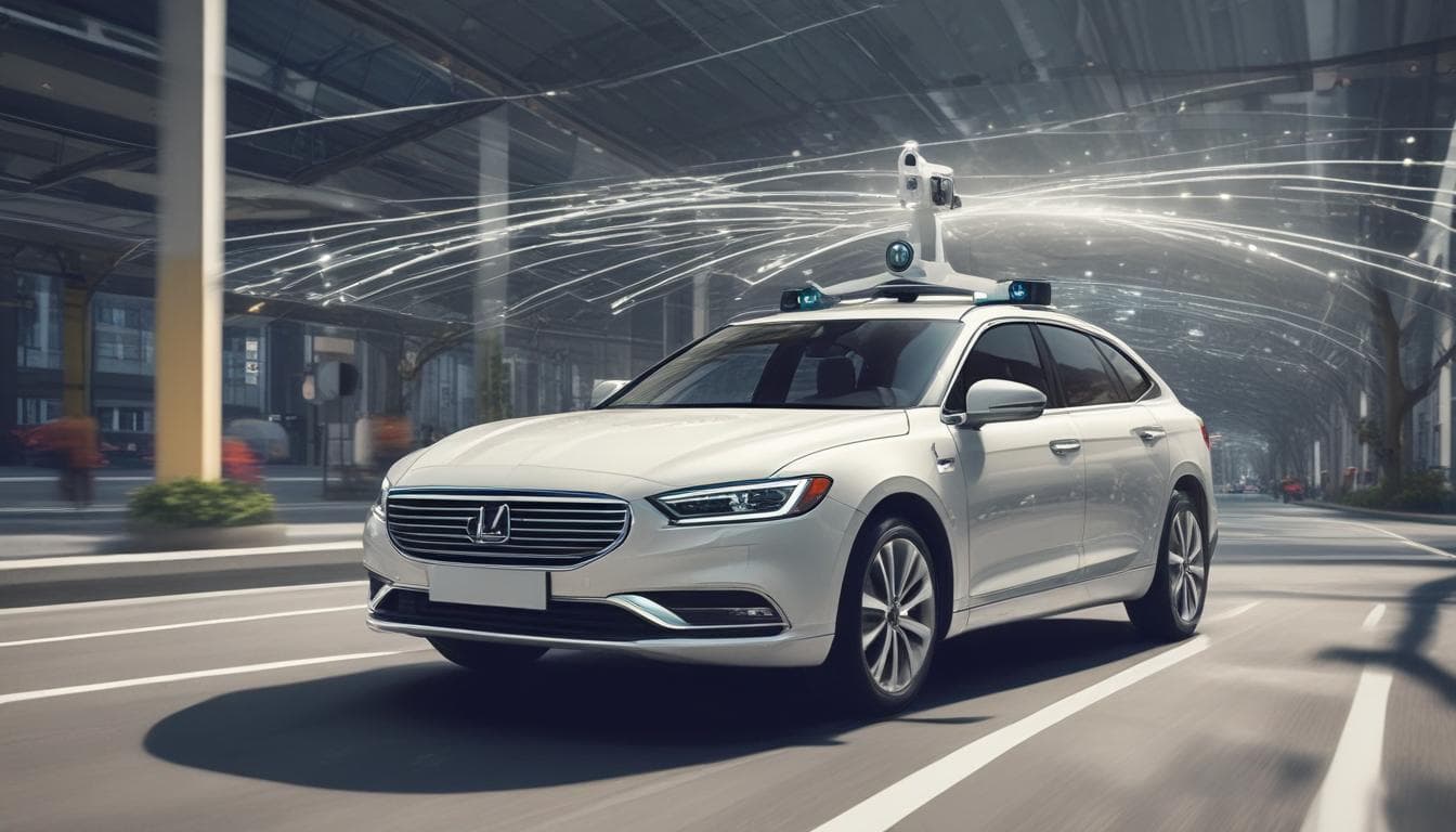 Image d'une voiture autonome en circulation