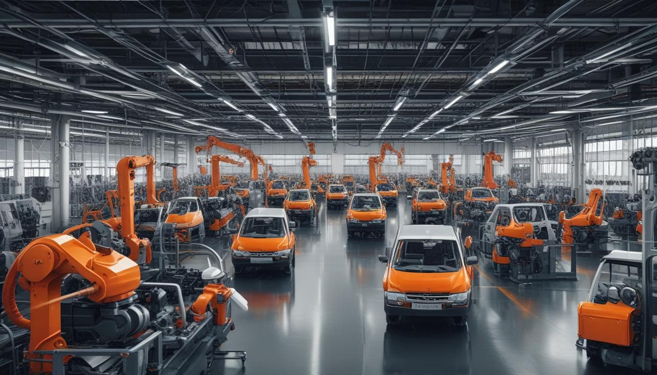 Bild einer intelligenten Fabrik in der Automobilindustrie
