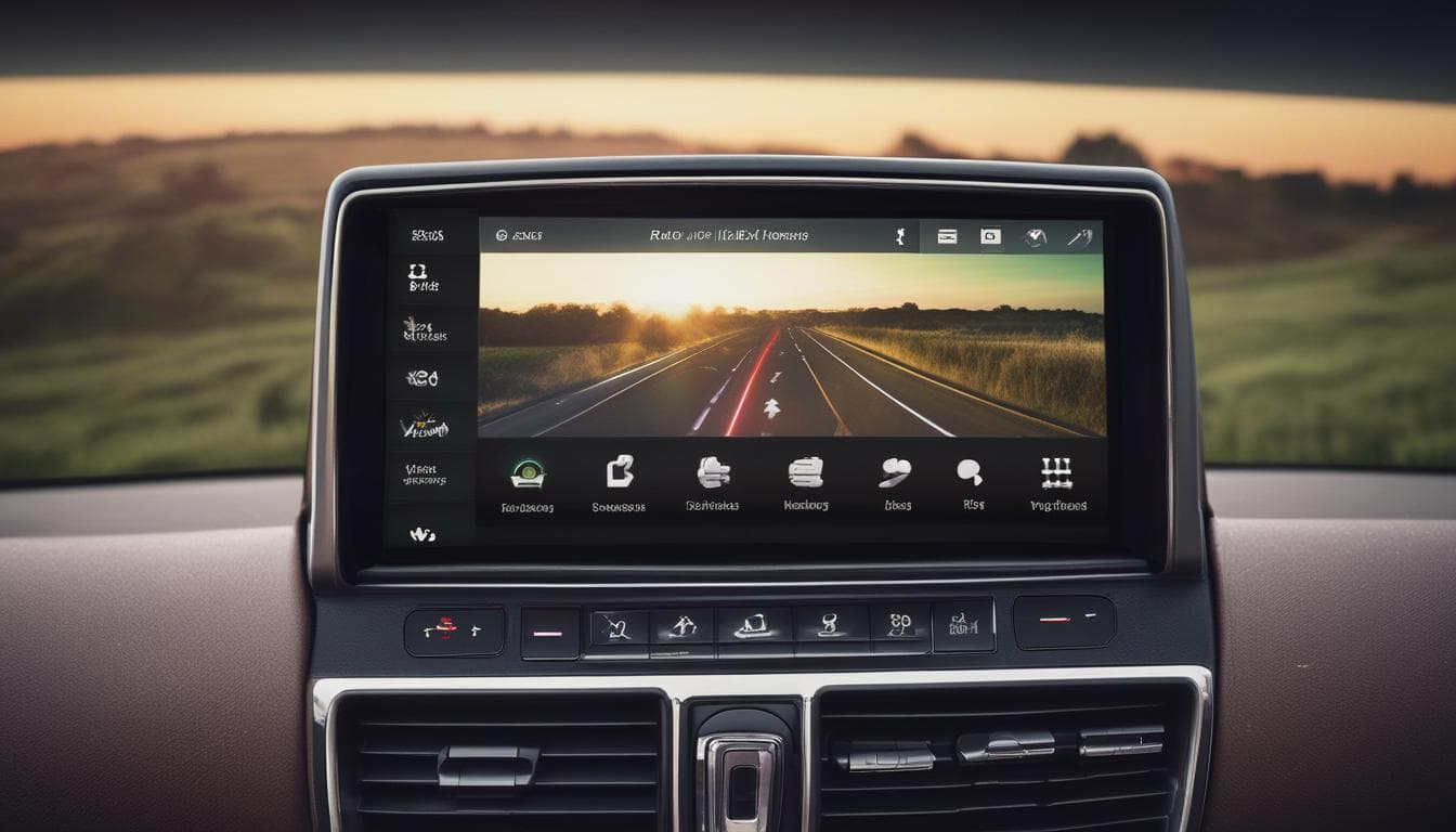 Exemplo de interface de usuário personalizável em um sistema de infotainment automotivo