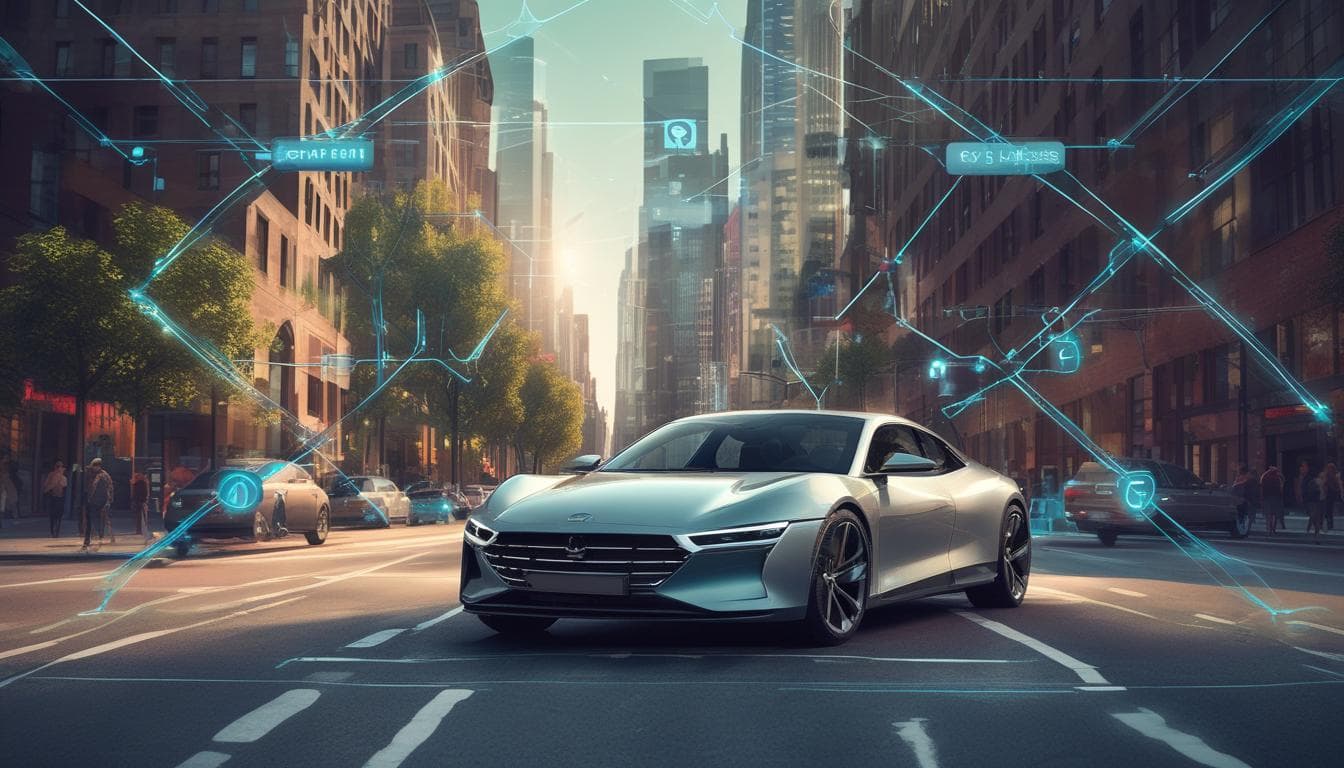 Image: A driver using a connected car interface