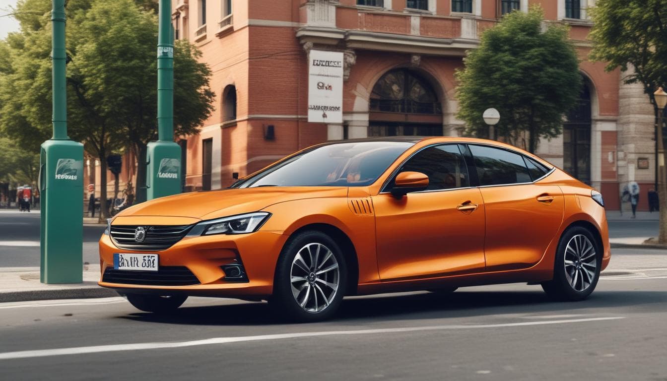 Immagine di un'auto ibrida in fase di ricarica